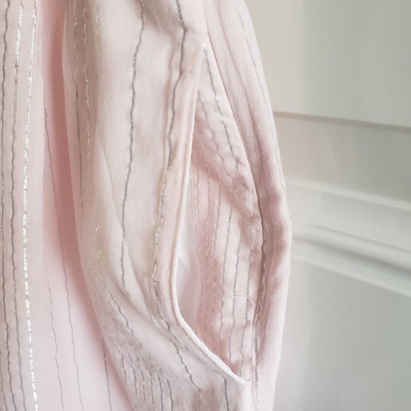 PEYTON & PARKER Blush Pink Extended Sleeve Stripe Womens Dress SZ XS - Picture 7 of 16